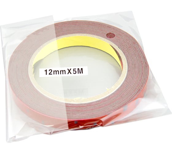 Оригинальный серый двусторонний скотч MTF Light 3M TAPE(ACRYL) 12мм х 5м красная подложка 3M12X500R