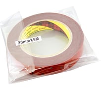 Оригинальный серый двусторонний скотч MTF Light 3M TAPE(ACRYL) 20мм х 5м красная подложка 3M20X500R