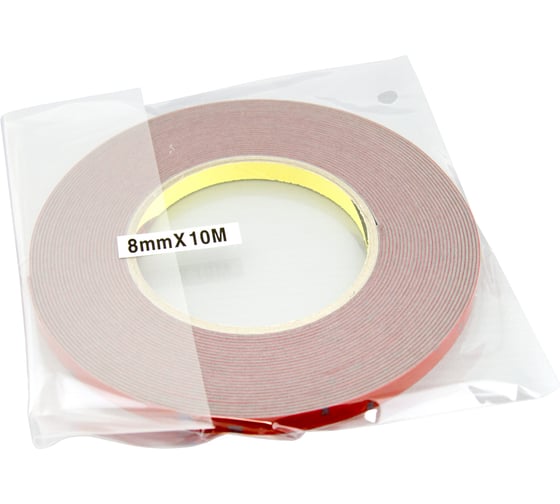 Оригинальный серый двусторонний скотч MTF Light 3M TAPE(ACRYL) 8мм х 10м красная подложка 3M8X1000R