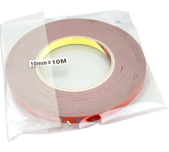 Оригинальный серый двусторонний скотч MTF Light 3M TAPE(ACRYL) 10мм х 10м красная подложка 3M10X1000R
