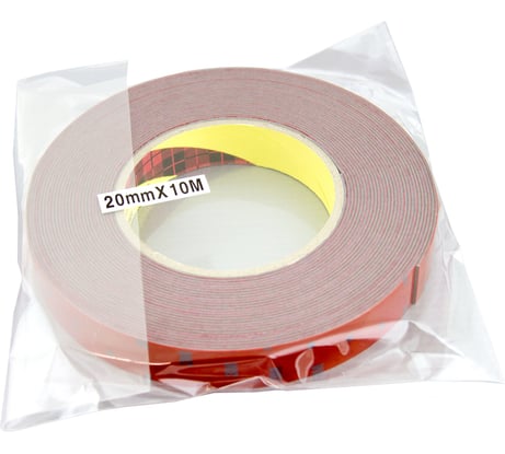 Оригинальный серый двусторонний скотч MTF Light 3M TAPE(ACRYL) 20мм х 10м красная подложка 3M20X1000R
