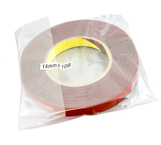 Оригинальный серый двусторонний скотч MTF Light 3M TAPE(ACRYL) 14мм х 10м красная подложка 3M14X1000R