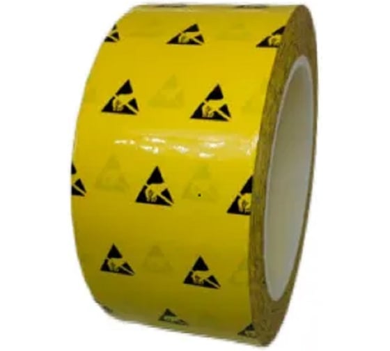 Лента антистатическая желтая с символом CLEAN CONTROL TECH ESD, 50ммх33м (Rs ≤ 10Е9), T140-550