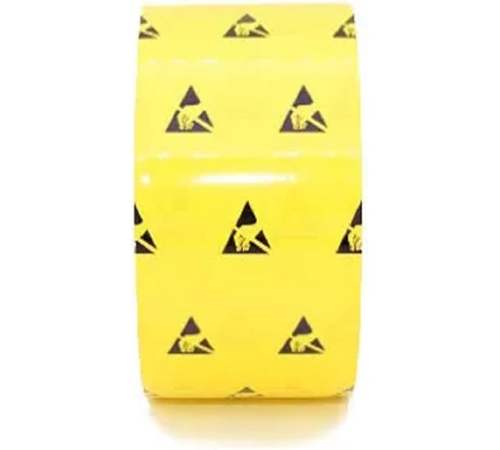 Лента антистатическая желтая с символом CLEAN CONTROL TECH ESD, 50ммх33м (Rs ≤ 10Е9), T140-550
