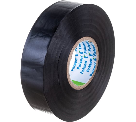 Изоляционная лента Folsen 19 мм x 33 м, черная, не поддерживает горение 013514