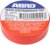 Изолента ABRO ПВХ, красная, устойчива к растяжению, 15 мм х 9,1 м ET-912-15-9-RED-RW 17719609