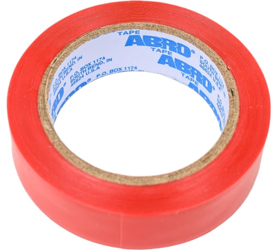 Изолента ABRO ПВХ, красная, устойчива к растяжению, 15 мм х 9,1 м ET-912-15-9-RED-RW