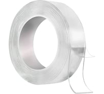 Прозрачная, двусторонняя, акриловая клейкая нано лента TORSO 6 мм х 3 м 5180086