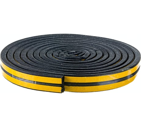 Самоклеящийся резиновый уплотнитель SDM тип D, 9 мм х 7 мм, черный, 6 м 5245