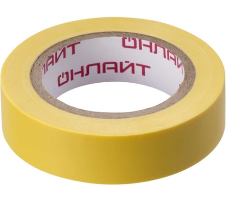 Изолента ОНЛАЙТ OIT-B15-10/Y ПВХ, желтая, Китай 61879
