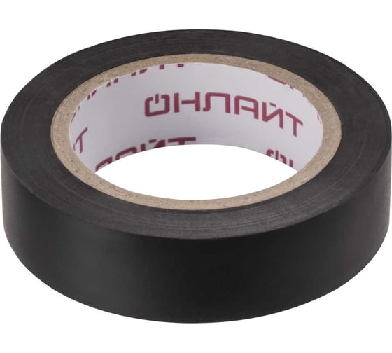 Изолента ОНЛАЙТ OIT-B15-10/BL ПВХ, черная, Китай 71674