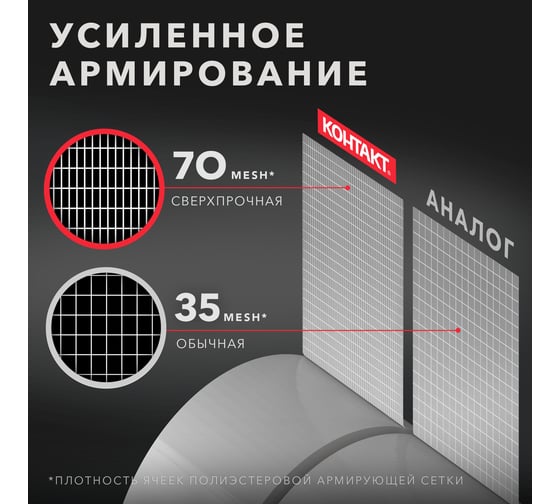 Армированная клейкая супер-лента Контакт 50 м, серая 23726