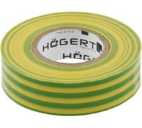 Изоляционная лента Hogert Technik 0,13x19 мм, 20 м, желто-зеленая HT1P286 17614956
