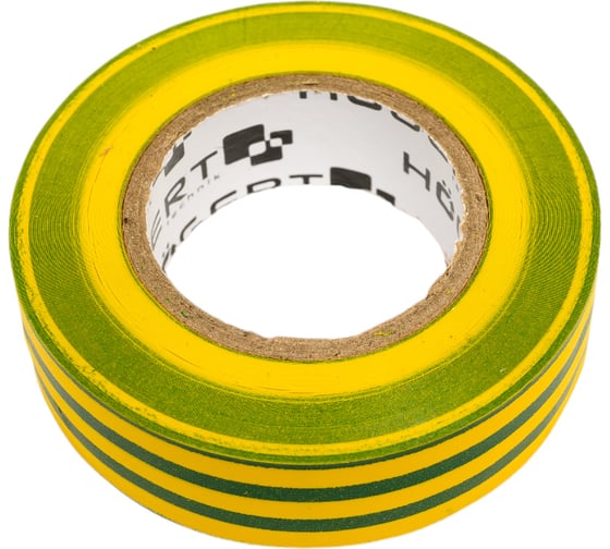 Изоляционная лента Hogert Technik 0,13x19 мм, 20 м, желто-зеленая HT1P286