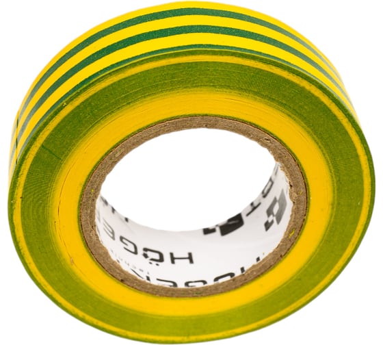 Изоляционная лента Hogert Technik 0,13x19 мм, 20 м, желто-зеленая HT1P286