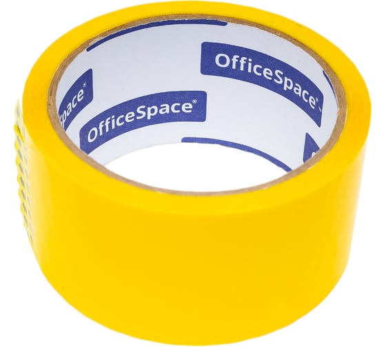 Упаковочная клейкая лента OfficeSpace 48 мм х 40 м, 45 мкм, желтая ШК КЛ_6286