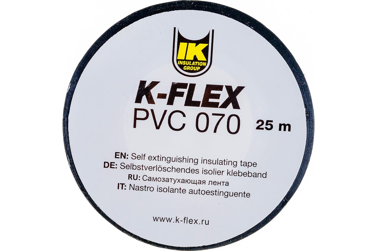 Лента для теплоизоляции K-FLEX 038-025 PVC AT 070 black 850CG020001 -  выгодная цена, отзывы, характеристики, фото - купить в Москве и РФ