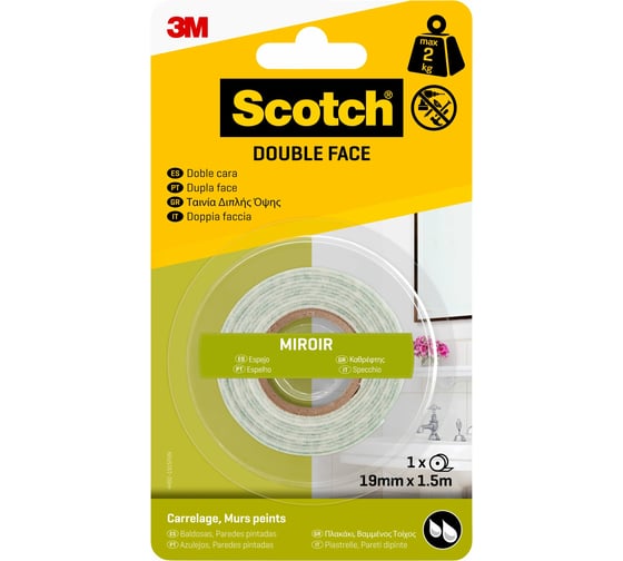 Монтажная влагостойкая клейкая лента для отделки SCOTCH 914140-1020SE 10 мм х 2 м, 4 шт. 7100151503