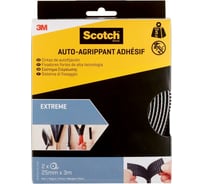 Самоклеящиеся застежки SCOTCH Экстрим, рулон, черный, 25 мм х 3 м, 2 шт. 7100152061