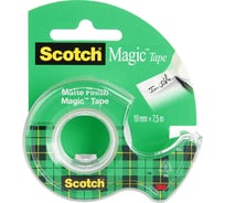 Клейкая лента SCOTCH Magic 8-1975D невидимая, на мини-диспенсере, 19 мм х 7,5 м 7100093940