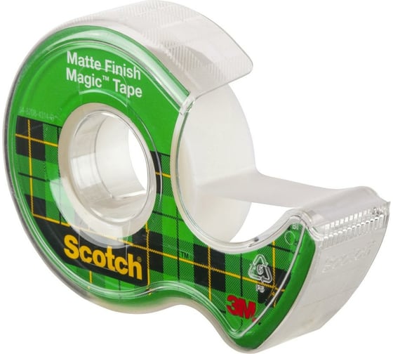 Клейкая лента SCOTCH Magic 8-1975D невидимая, на мини-диспенсере, 19 мм х 7,5 м 7100093940