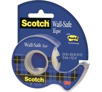 Канцелярская клейкая лента SCOTCH 183 Wall-Safe, невидимая, на мини-диспенсере, 19 мм х 16,5 м 7100154202