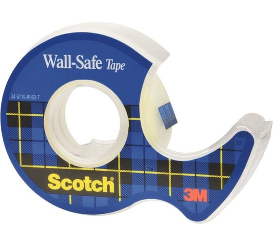 Канцелярская клейкая лента SCOTCH 183 Wall-Safe, невидимая, на мини-диспенсере, 19 мм х 16,5 м 7100154202