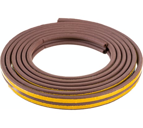 Самоклеящийся уплотнитель для дверей и окон ТДВ Р профиль, 9х5,5 мм, коричневый 1502011