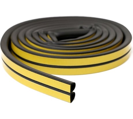 Самоклеящийся уплотнитель для дверей и окон D профиль 12х10 мм, 6 м черный ТДВ 1502003