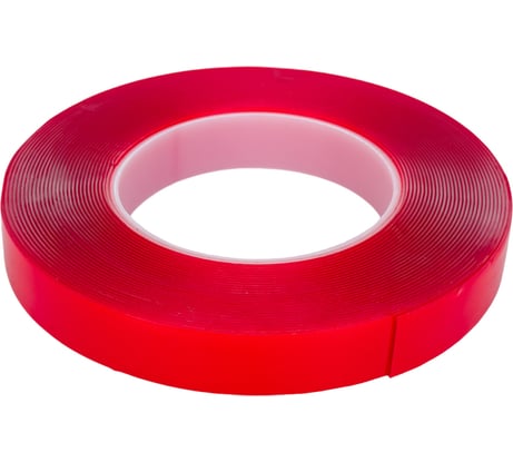 Акриловая двусторонняя клейкая лента Holex 19 мм х 10 м, 1 мм, прозрачная, блистер HAS-93939