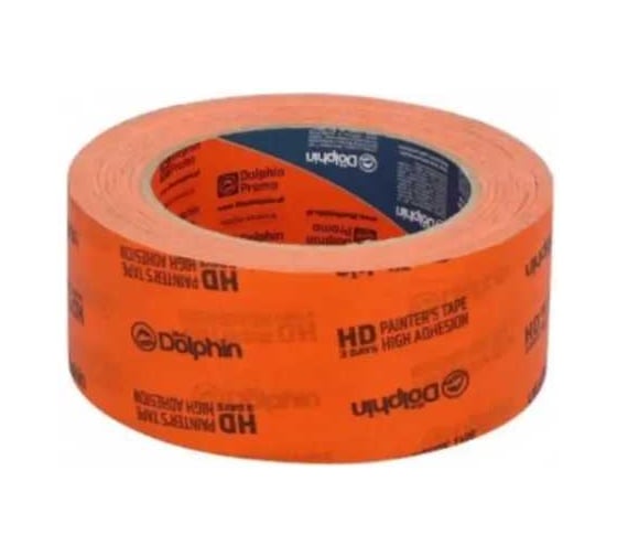Оранжевая малярная бумажная лента с высокой адгезией Blue Dolphin HD PAINTER'S TAPE HIGH ADHESION 48мм X 50м, 24 01-12-15 EN 1