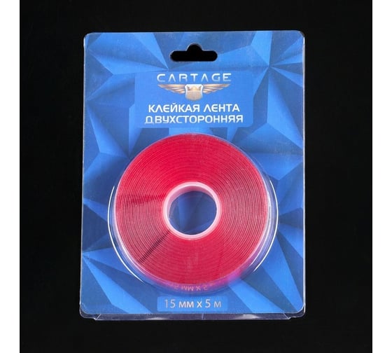 Прозрачная двусторонняя акриловая клейкая лента Cartage 15 мм х 5 м 5492984