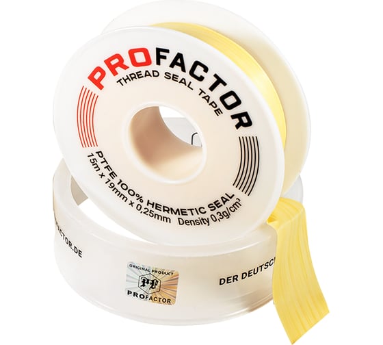 ФУМ лента PROFACTOR PF Professional желтая Ф85 мм 19мм х 0,25мм х 15м PF FE 531