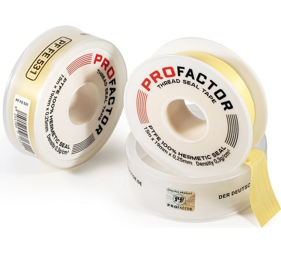 ФУМ лента PROFACTOR PF Professional желтая Ф85 мм 19мм х 0,25мм х 15м PF FE 531