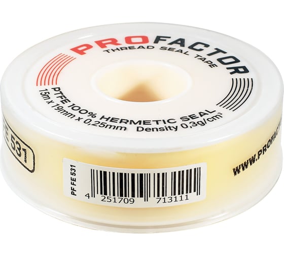 ФУМ лента PROFACTOR PF Professional желтая Ф85 мм 19мм х 0,25мм х 15м PF FE 531
