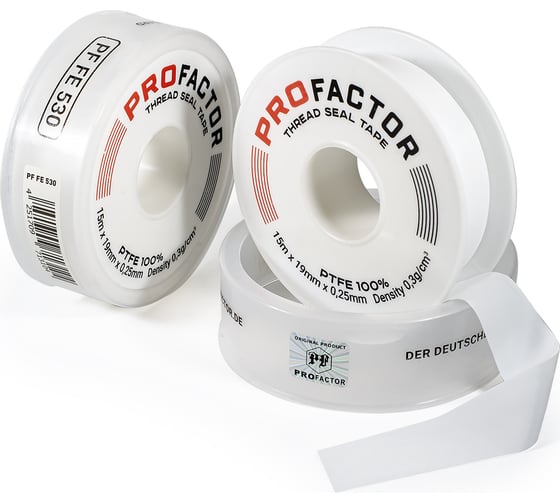 ФУМ лента PROFACTOR PF Professional белая Ф85 мм 19мм х 0,25мм х 15м PF FE 530