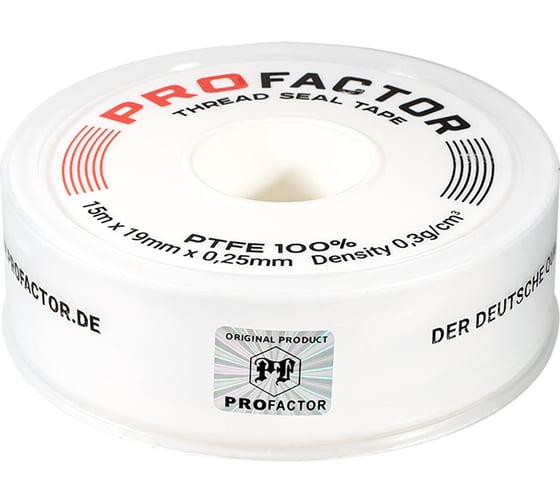 ФУМ лента PROFACTOR PF Professional белая Ф85 мм 19мм х 0,25мм х 15м PF FE 530