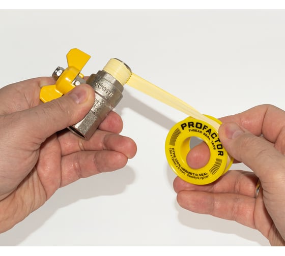 ФУМ лента PROFACTOR PF Professional желтая Ф55мм 12мм х 0,1мм х 12м PF FE 533