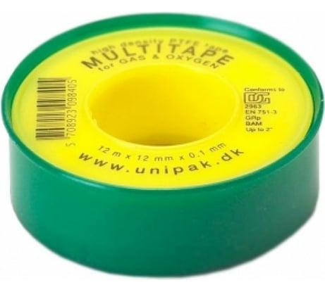 Лента для газа Unipak MULTITAPE 12 м х 12 мм х 0,1 мм, HD 1 г/см3 1000600