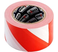 Лента сигнальная Unibob 75ммх200м, красно-белая 82771