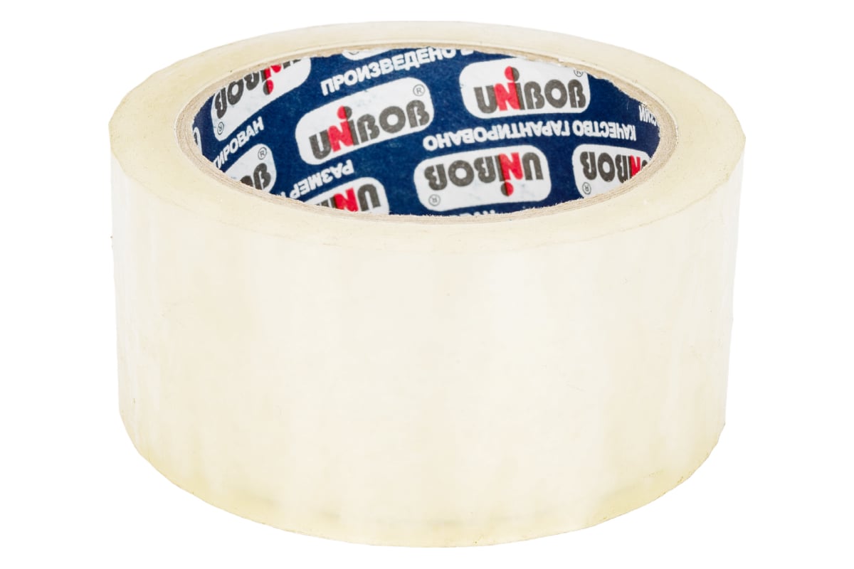 Упаковочная клейкая лента UNIBOB 600 прозрачная, 48 мм х 66 м 214955 ...