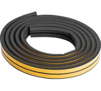 Уплотнитель резиновый СИБРТЕХ 14х12 мм для широких щелей, 6 м, профиль D, черный 88924