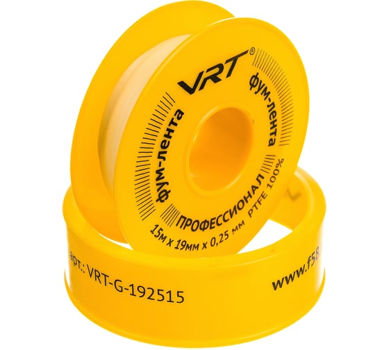 ФУМ лента для газа VRT 19 мм х 0,25 мм х 15 м 530756