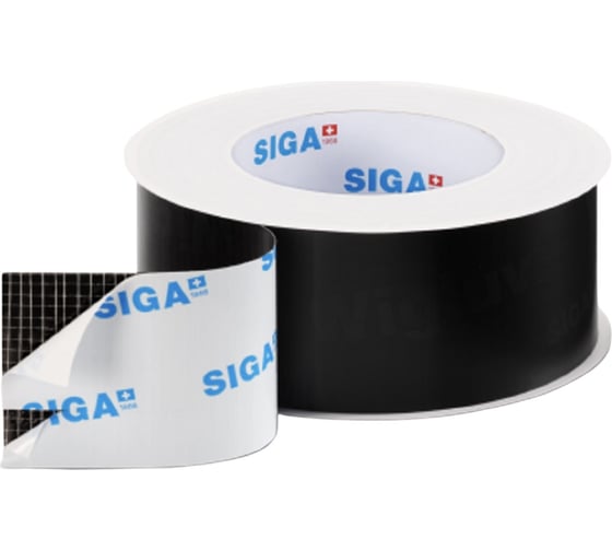 Гидроизоляционная лента для склейки мембраны Siga Wigluv black 20/40 60 мм, 25 м (снаружи помещения), УФ-стабильная 7509-6025 1