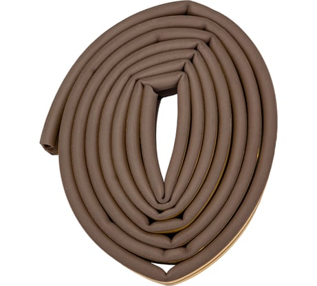 Самоклеящийся уплотнитель для дверей и окон ТДВ D профиль, 12х10 мм, коричневый 1502002