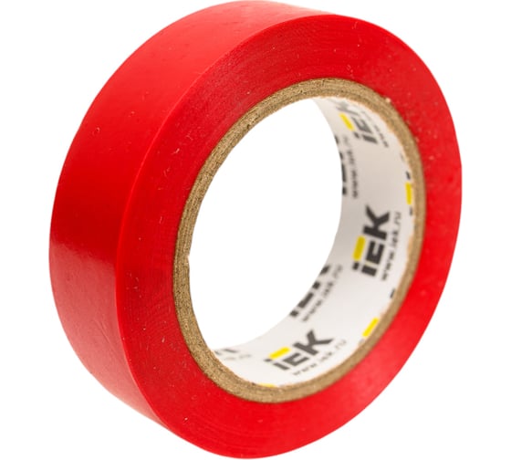 Изолента IEK 0,13х15 мм, красная, 10 метров UIZ-13-10-10M-K04