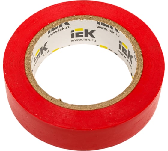 Изолента IEK 0,13х15 мм, красная, 10 метров UIZ-13-10-10M-K04