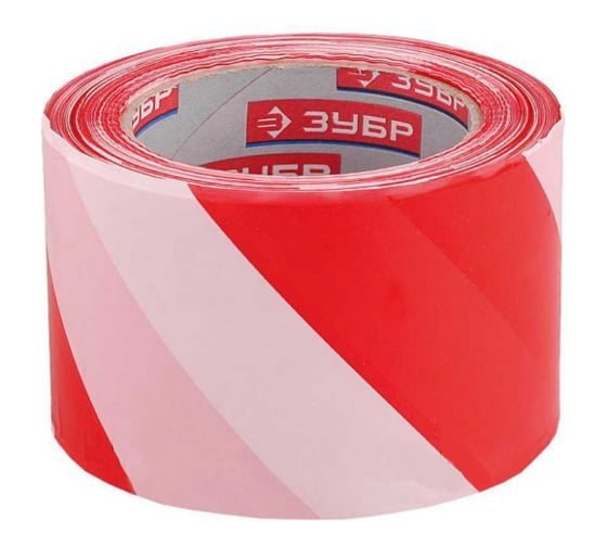 Лента сигнальная (70 мм; 200 м) бело-красная Зубр 12240-70-200