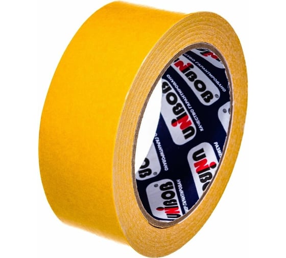 Клейкая лента Unibob двухсторонняя 48 мм х 10 м UNIBOB (полипропилен) отрыв вручную 94156