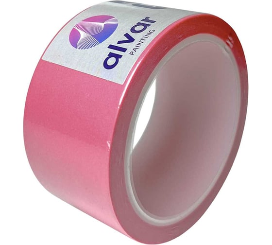 Малярная лента для деликатных поверхностей Alvar 50мм, 25м, розовая AL-MT5025P